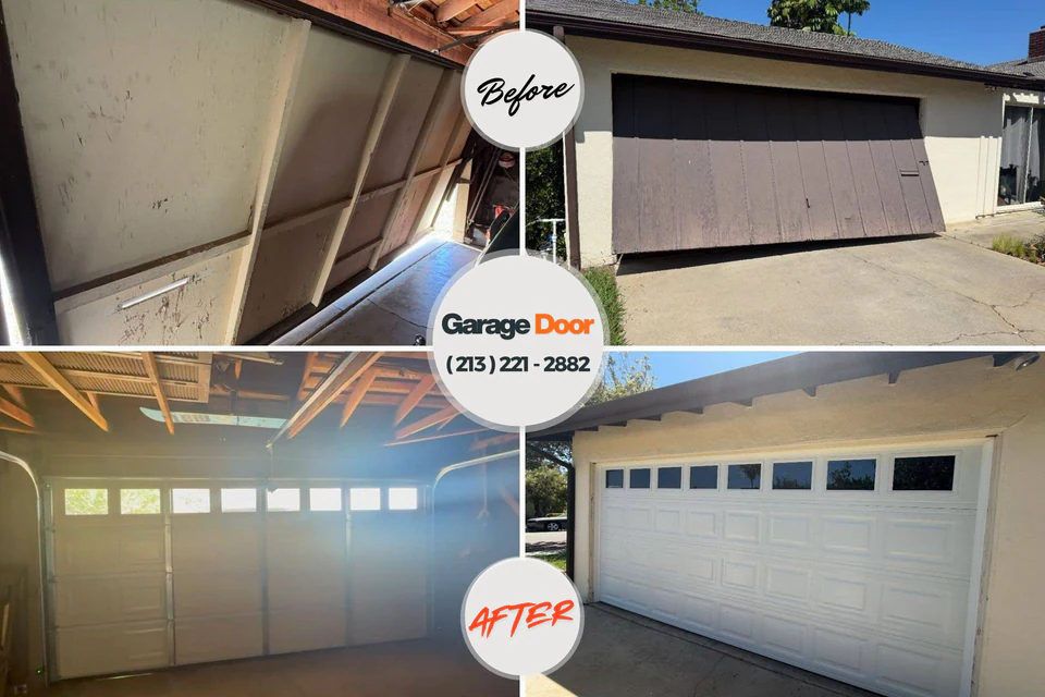 Before and after: garage door repair Duval County